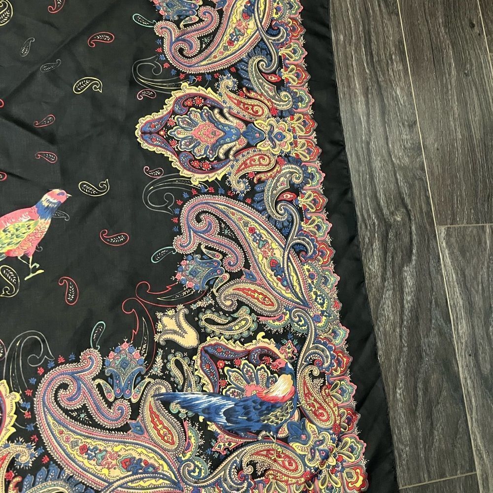 Beautiful vintage Women’s Sunkyung Sa bird Paisley Vtg SILK Scarf‎ - Picture 5 of 8